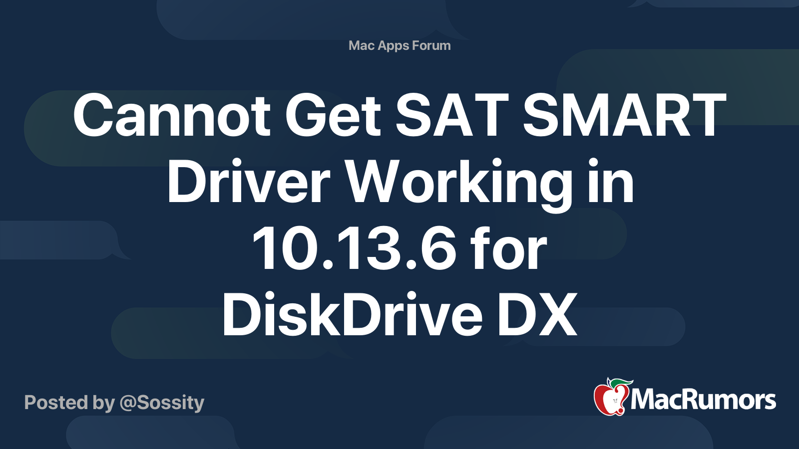 Cannot Get SAT SMART Driver Working in 10.13.6 for DiskDrive DX ...