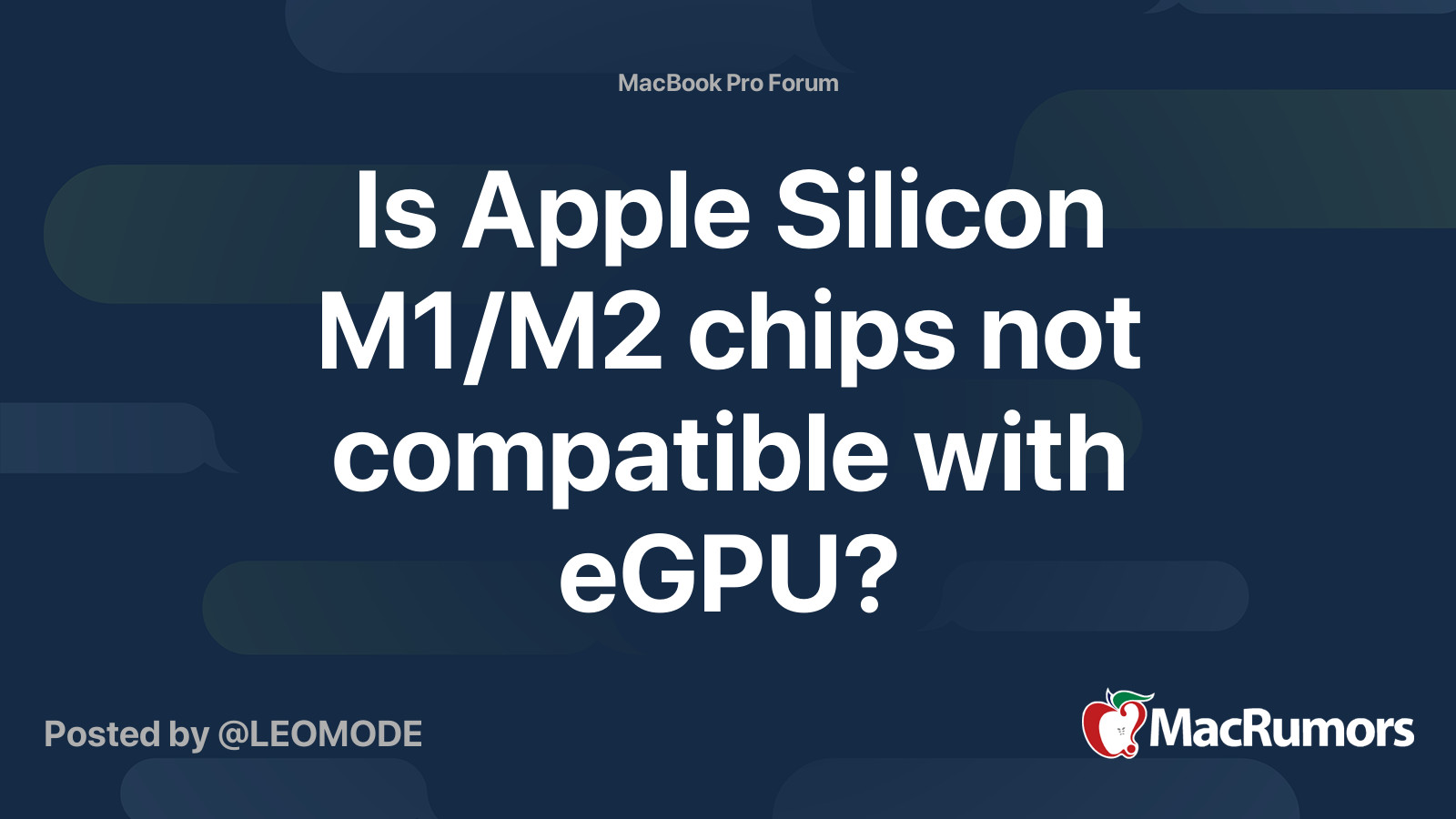 Is Apple Silicon M1m2 Chips Not Compatible With Egpu Macrumors Forums 1785