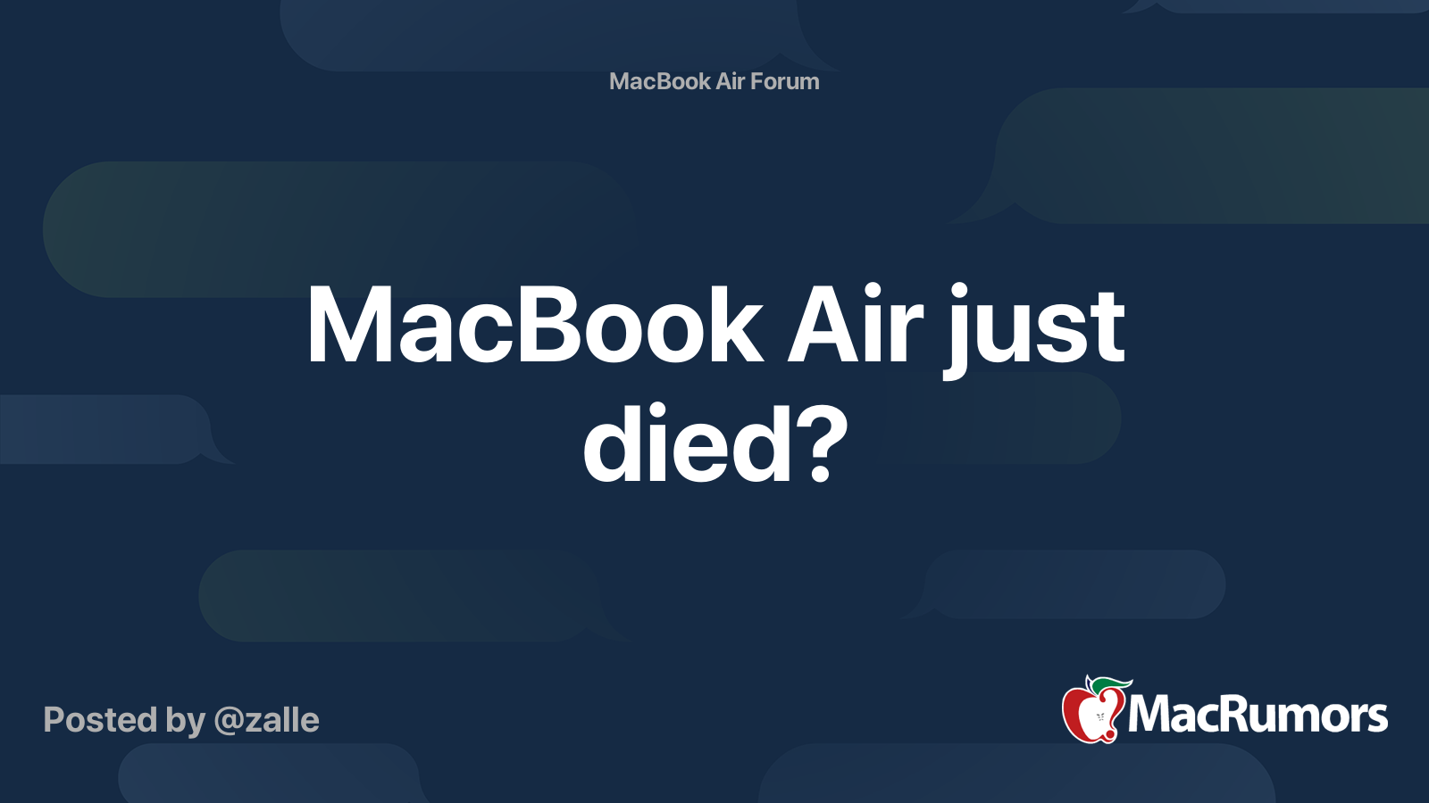 MacBook Air just died? MacRumors Forums