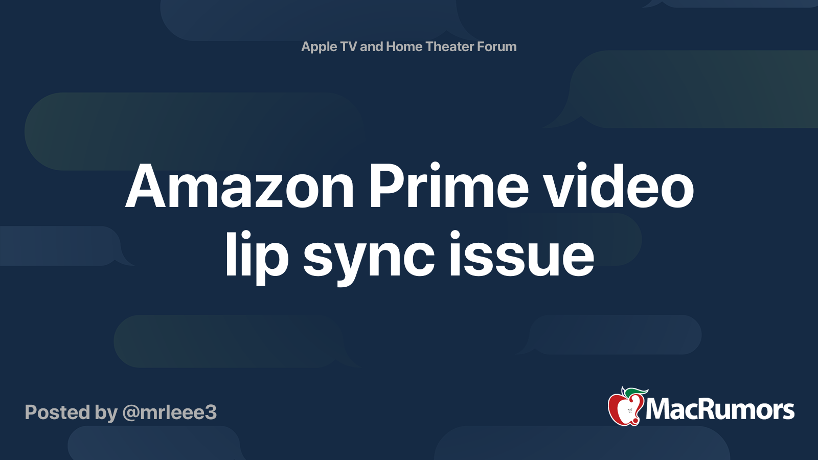 Prime video lip sync issue