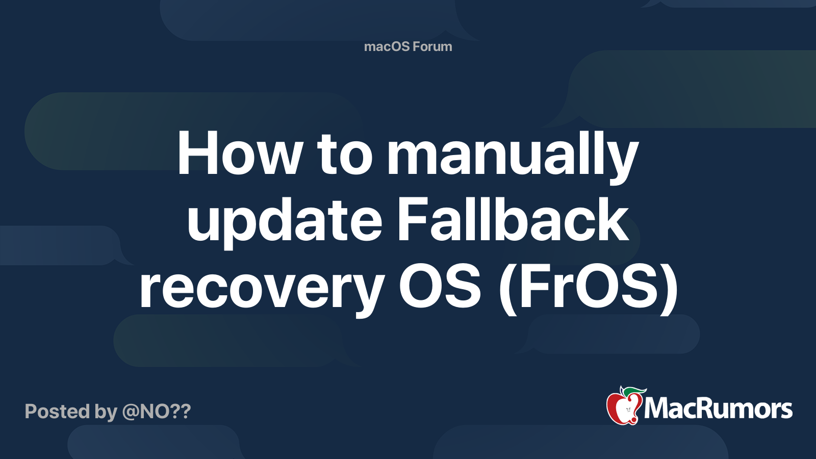 How to manually update Fallback recovery OS (FrOS) MacRumors Forums