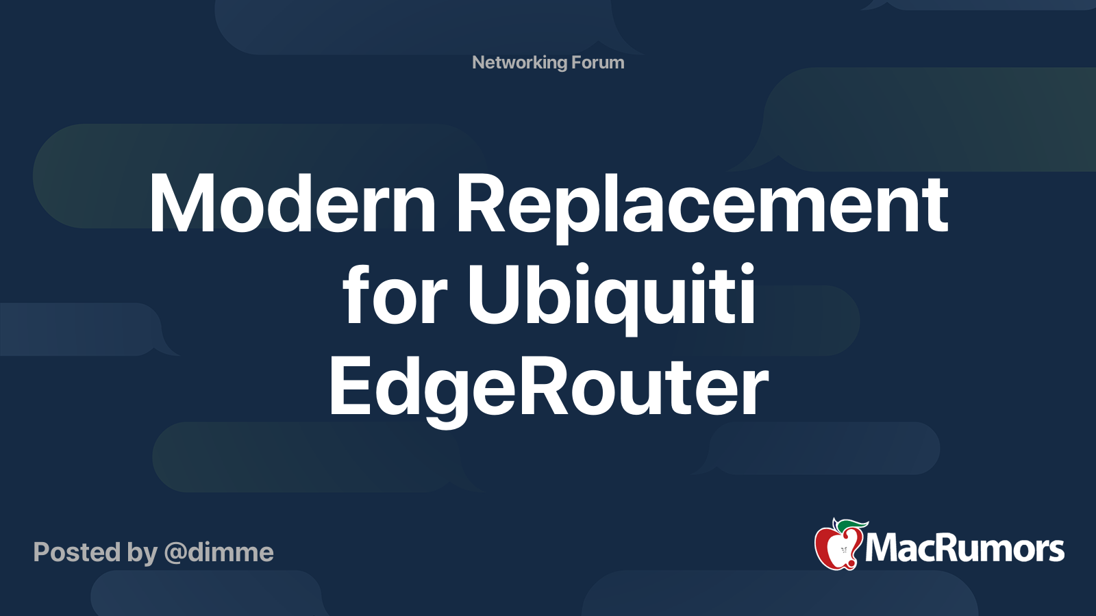 Modern Replacement for Ubiquiti EdgeRouter MacRumors Forums