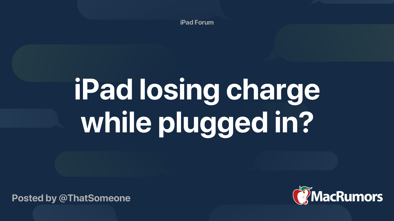 iPad losing charge while plugged in? MacRumors Forums