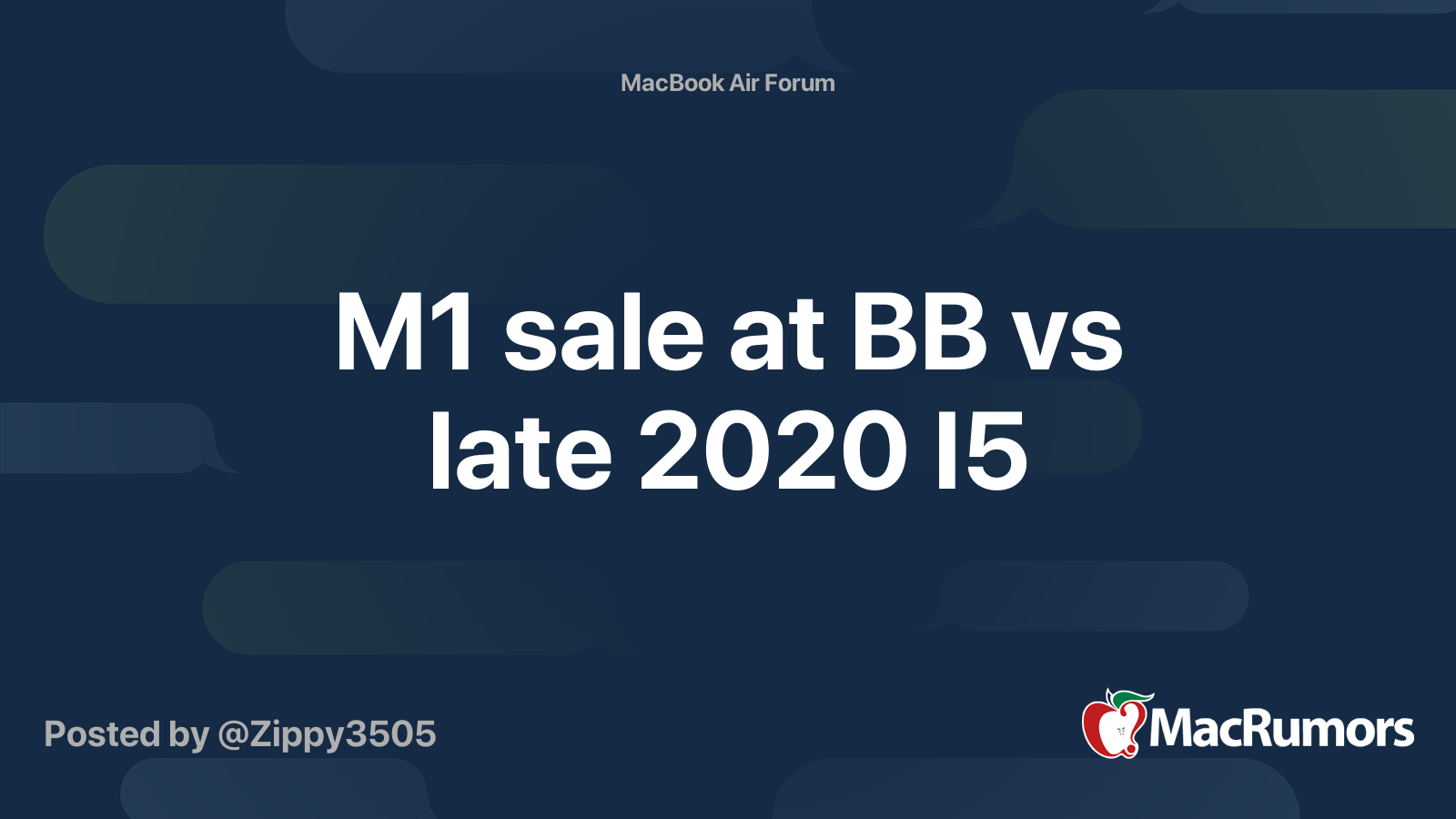 M1 sale at BB vs late 2020 I5 | MacRumors Forums