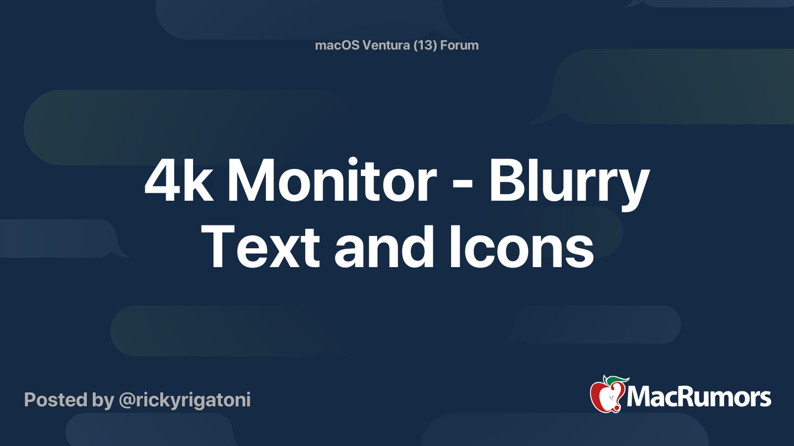 4k Monitor Blurry Text and Icons MacRumors Forums