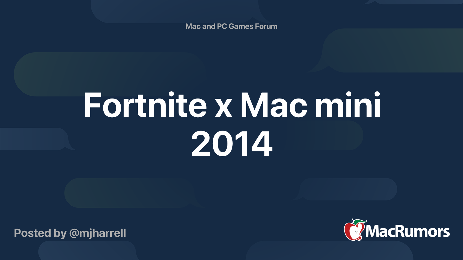 Fortnite x Mac mini 2014 | MacRumors Forums