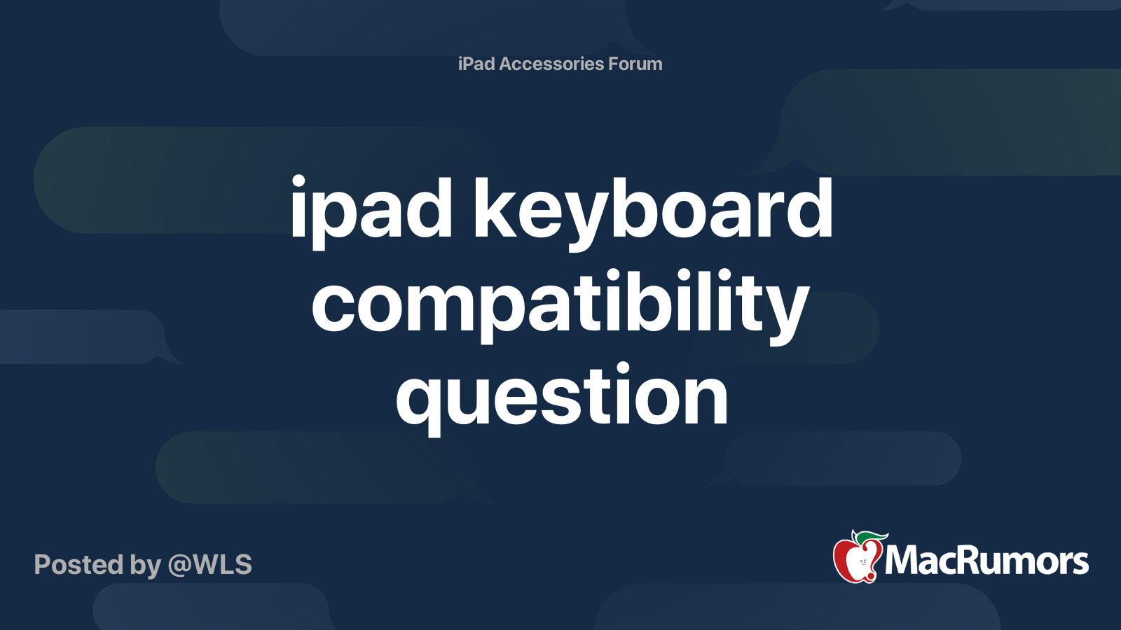 ipad keyboard compatibility question | MacRumors Forums