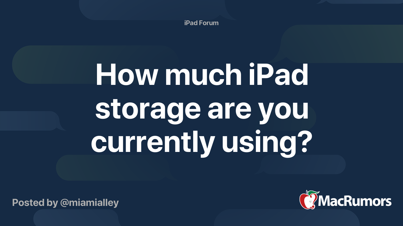 How much iPad storage are you currently using? MacRumors Forums
