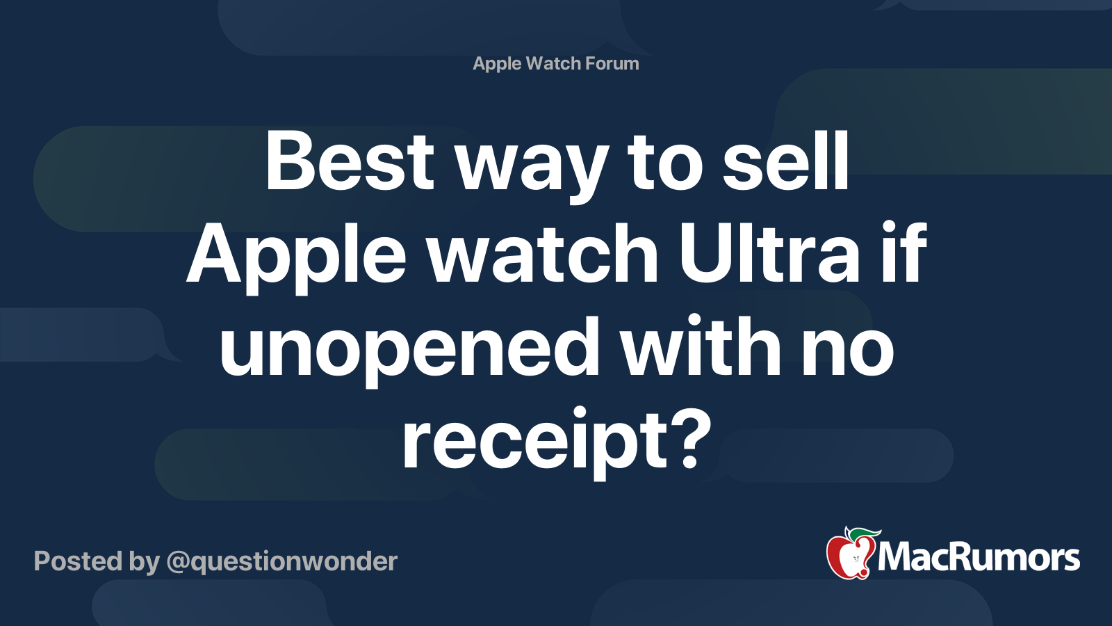 Best way to sell Apple watch Ultra if unopened with no receipt