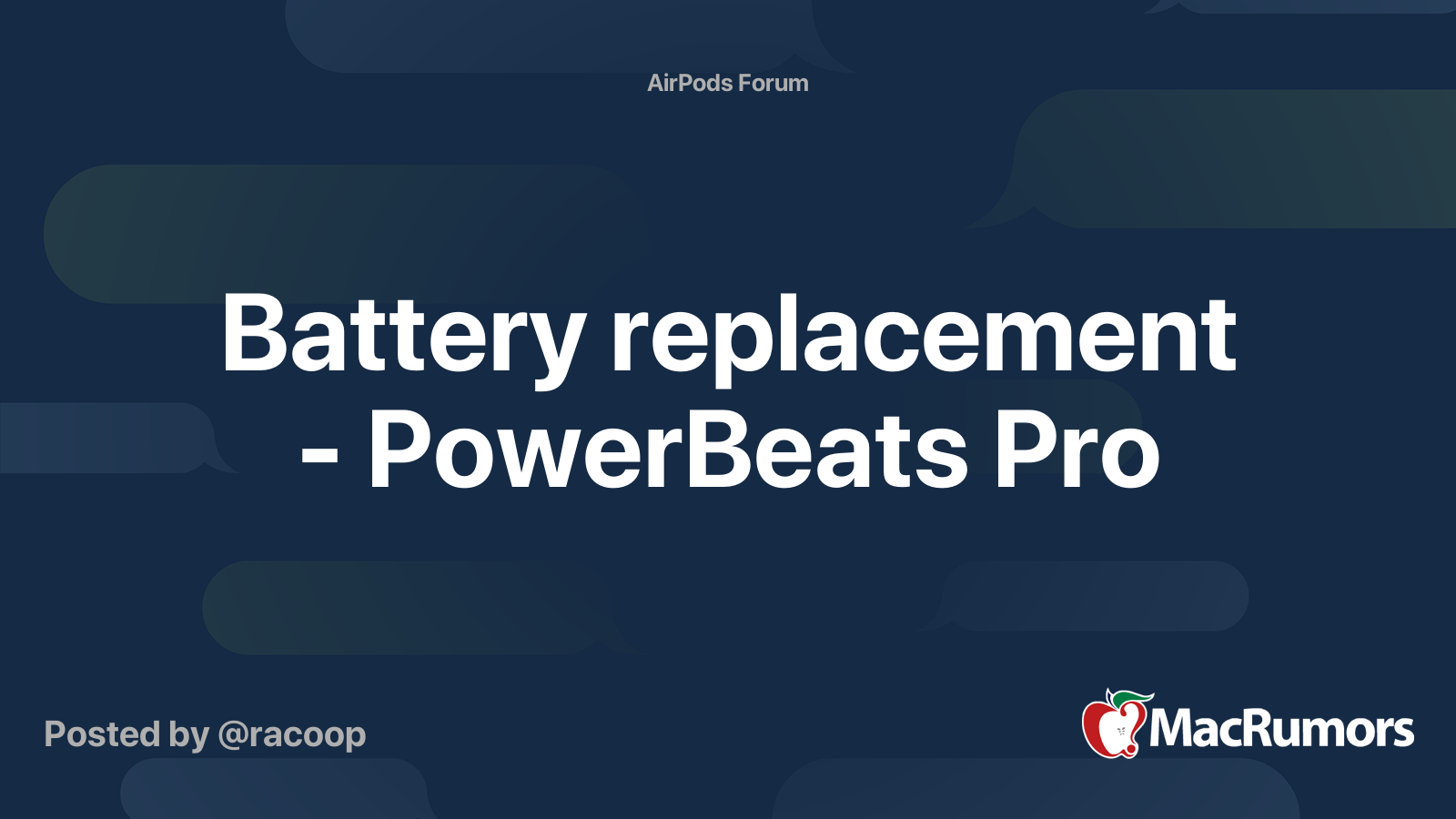 Battery replacement PowerBeats Pro MacRumors Forums