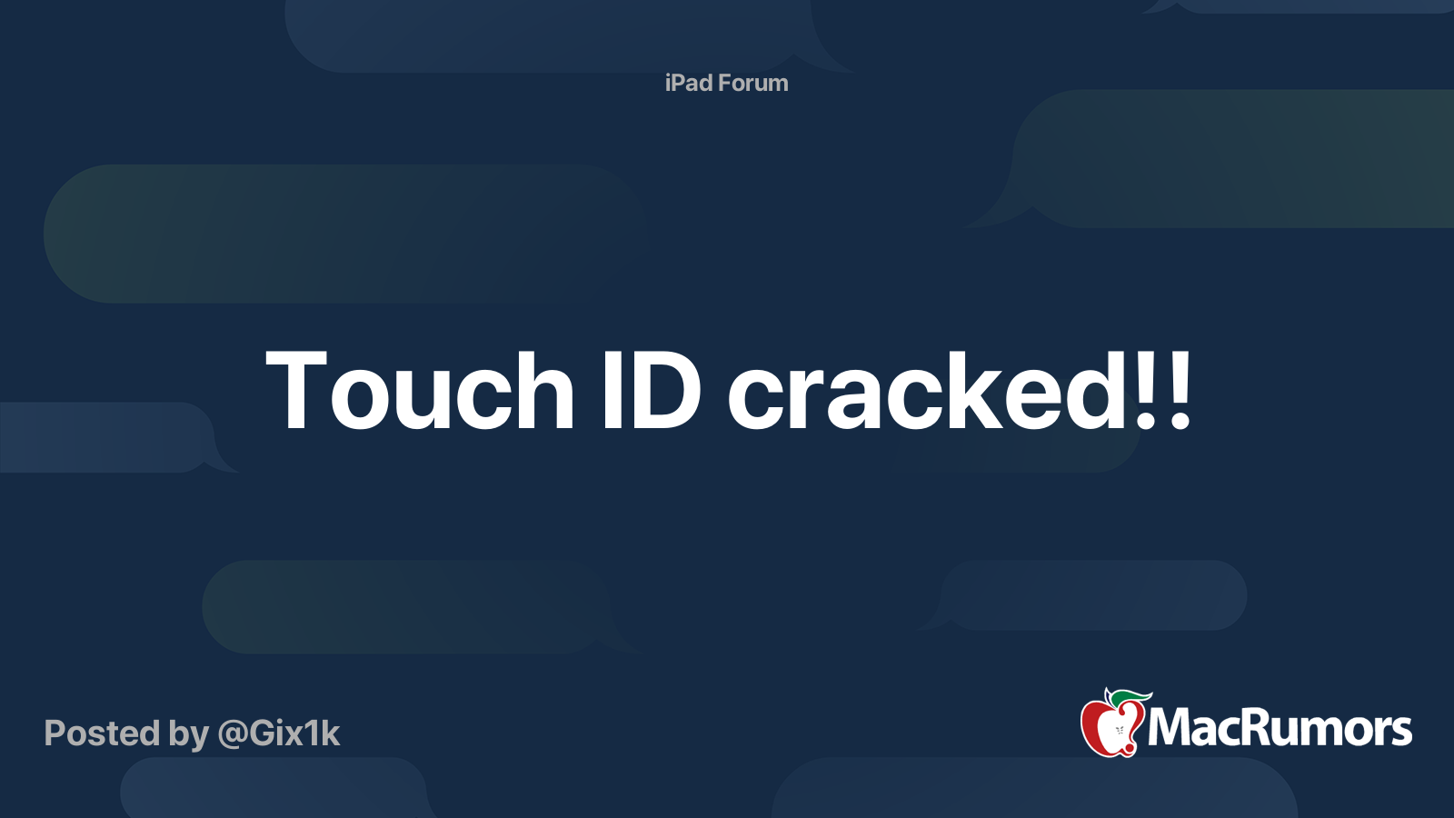 Touch Id Cracked Macrumors Forums