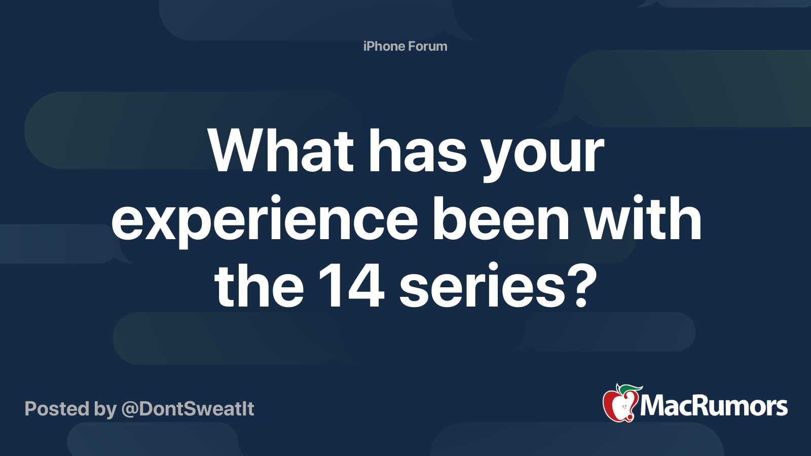 What has your experience been with the 14 series? | MacRumors Forums