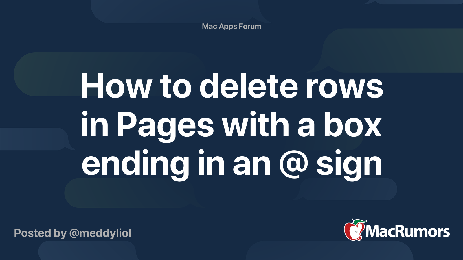 How To Delete Rows In Pages With A Box Ending In An Sign MacRumors