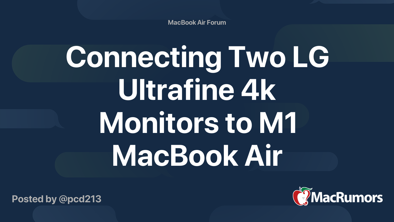 Connecting Two LG Ultrafine 4k Monitors to M1 MacBook Air | MacRumors ...