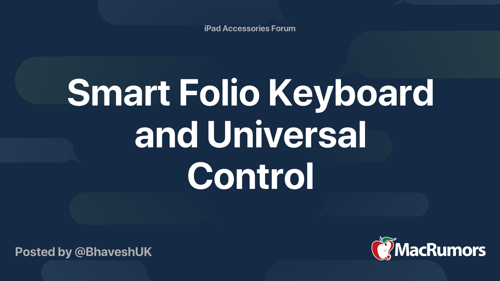Smart Folio Keyboard and Universal Control MacRumors Forums