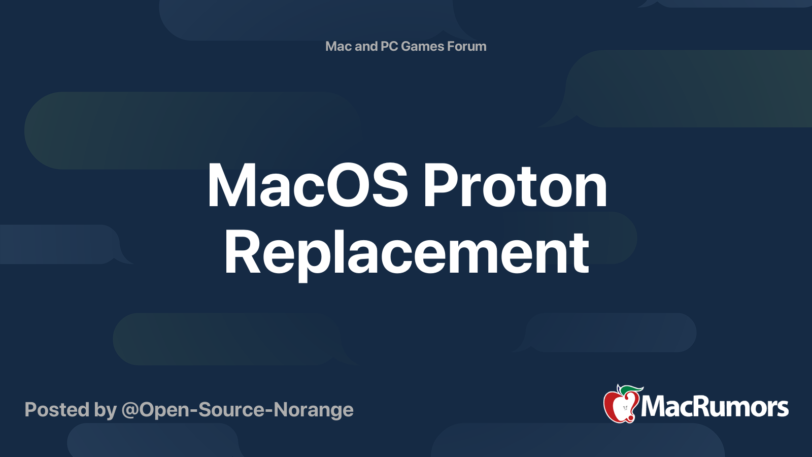 MacOS Proton Replacement MacRumors Forums