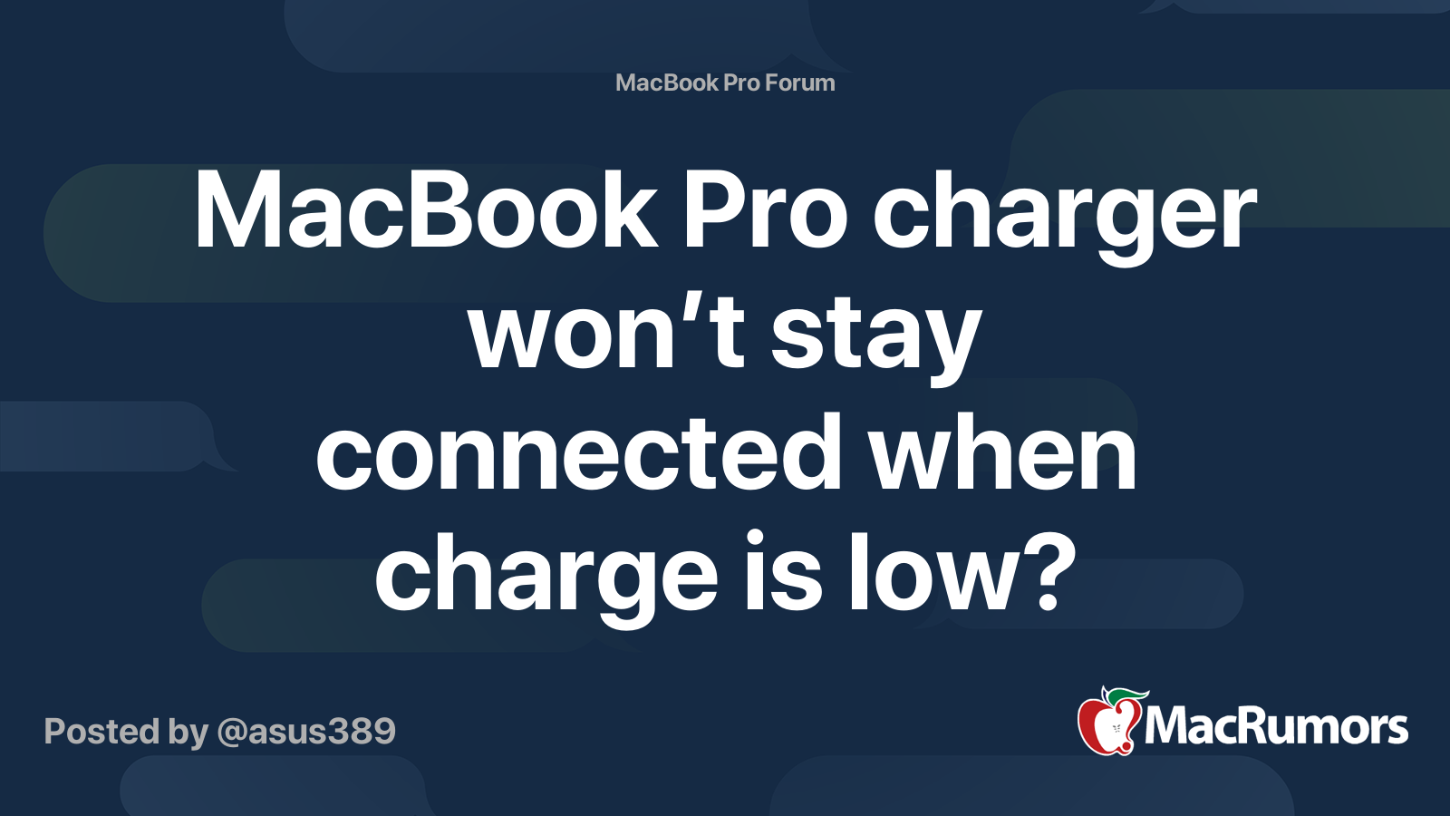 MacBook Pro Charger Won t Stay Connected When Charge Is Low