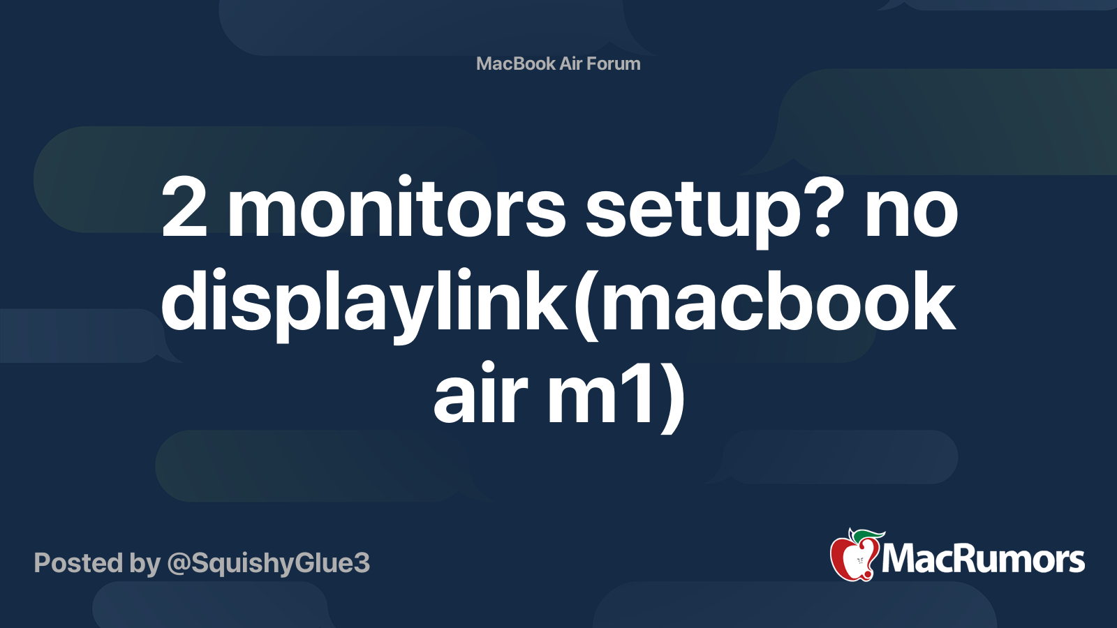2 monitors setup? no displaylink(macbook air m1) MacRumors Forums