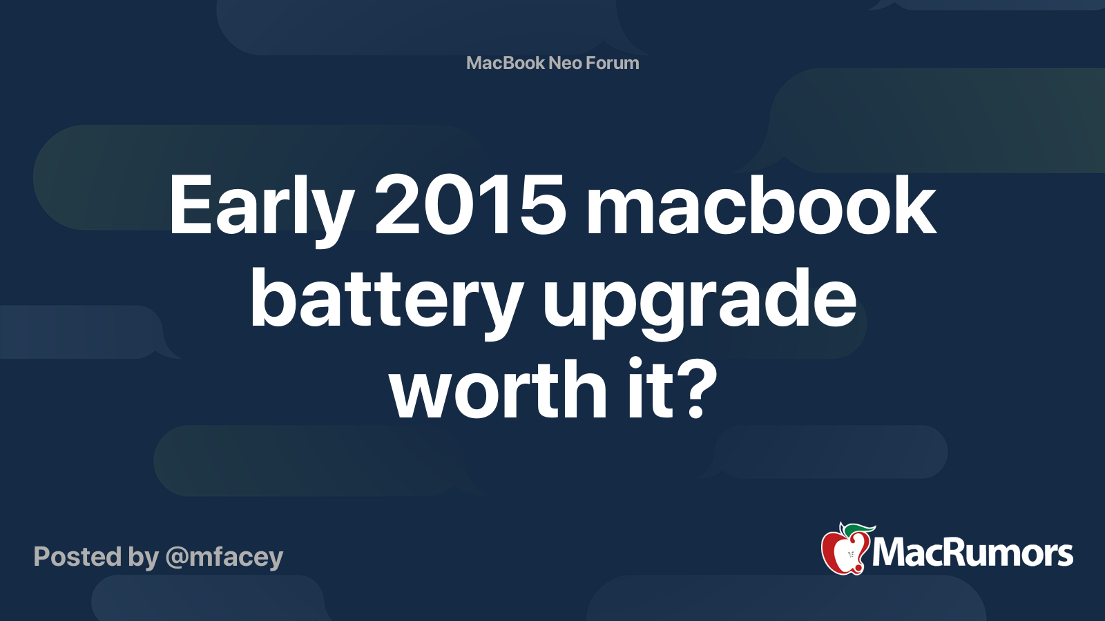 Early 2015 macbook battery upgrade worth it? | MacRumors Forums