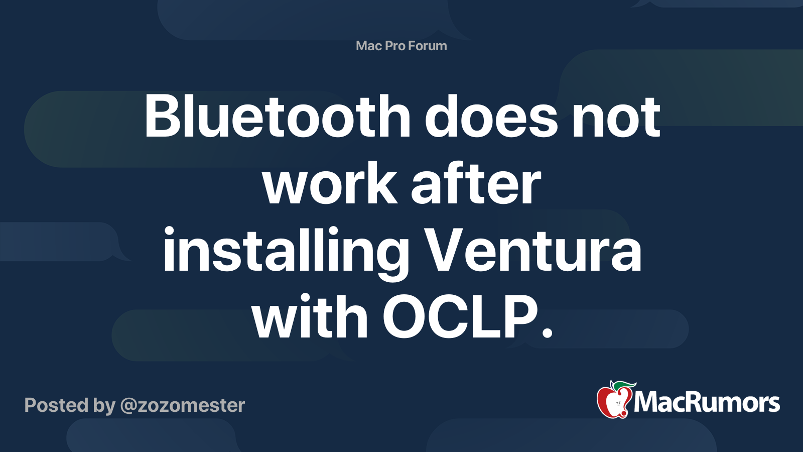 Bluetooth does not work after installing Ventura with OCLP. | MacRumors ...