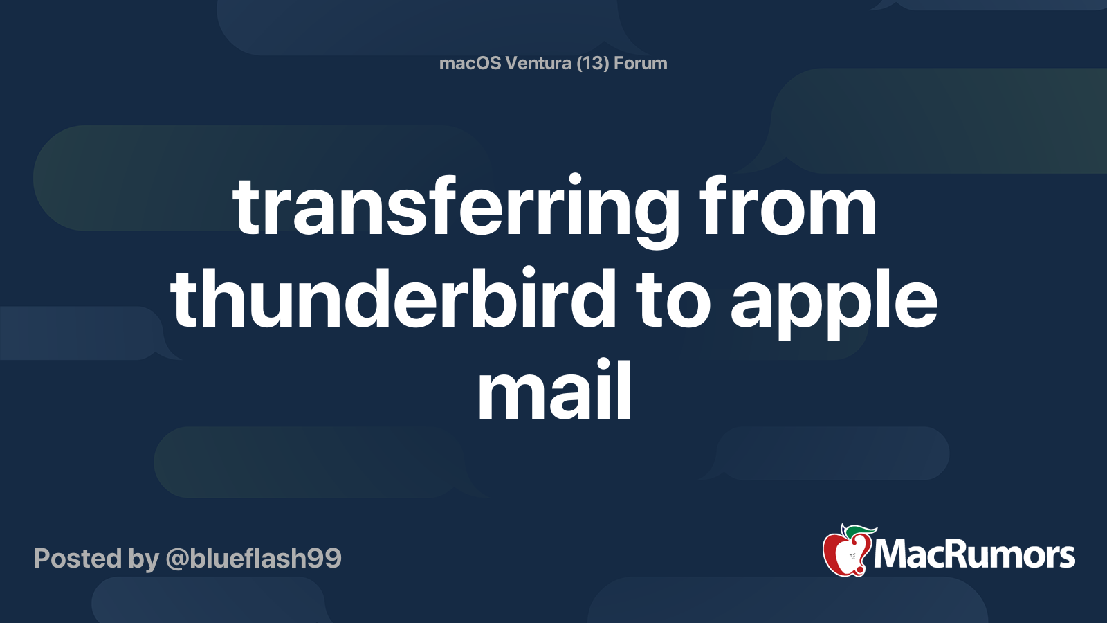 transferring from thunderbird to apple mail