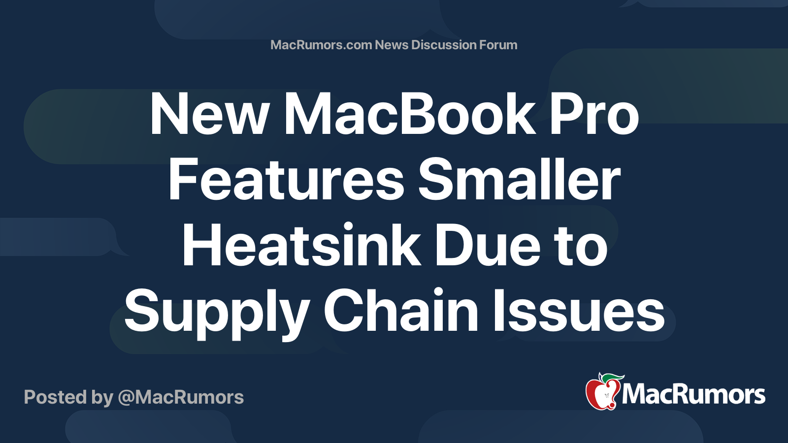 New MacBook Pro Features Smaller Heatsink Due to Supply Chain Issues ...