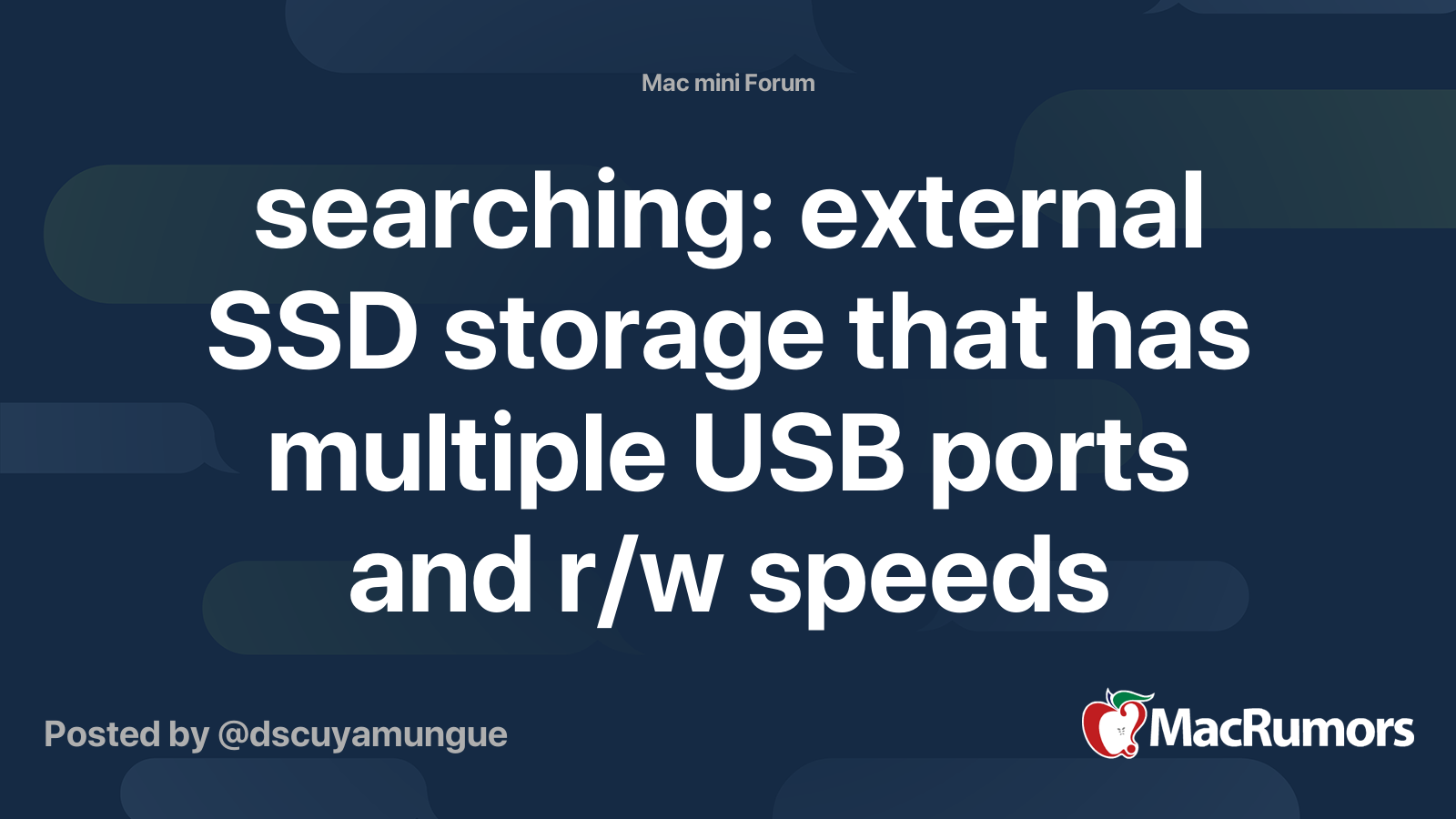 searching external SSD storage that has multiple USB ports and r/w