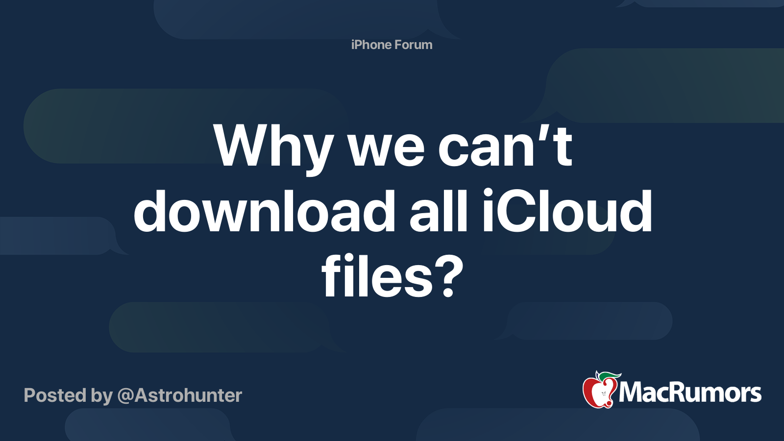 Pourquoi ne pouvons-nous pas télécharger tous les fichiers iCloud ?