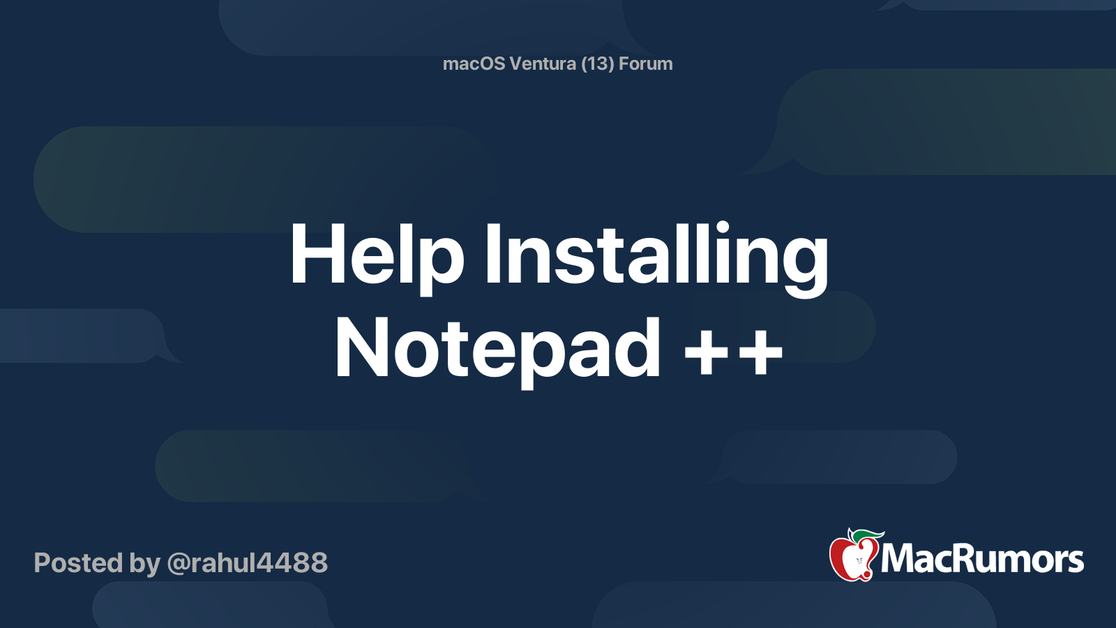Help Installing Notepad ++ MacRumors Forums