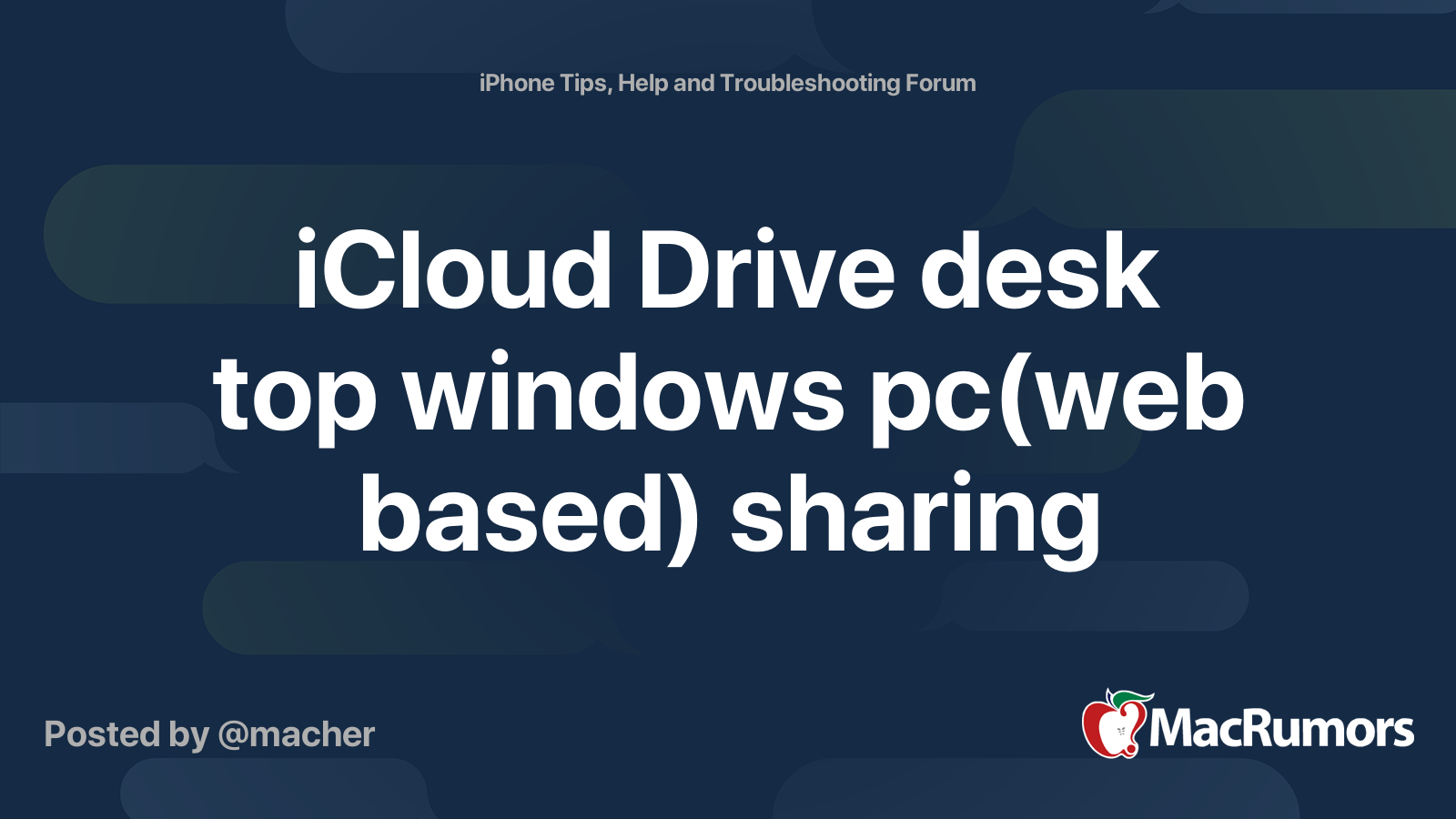 Partage de PC Windows sur le bureau iCloud Drive (basé sur le Web)