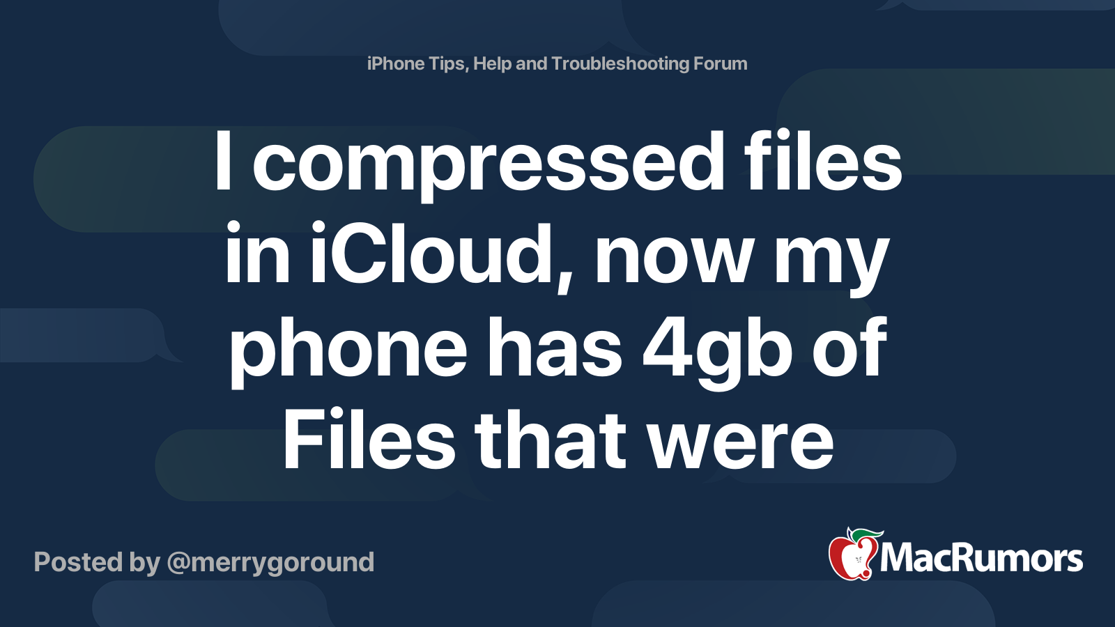 I compressed files in iCloud, now my phone has 4gb of Files that were