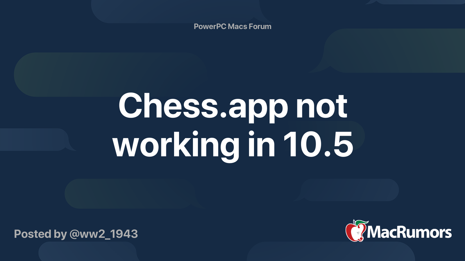 apps not working - Chess Forums 