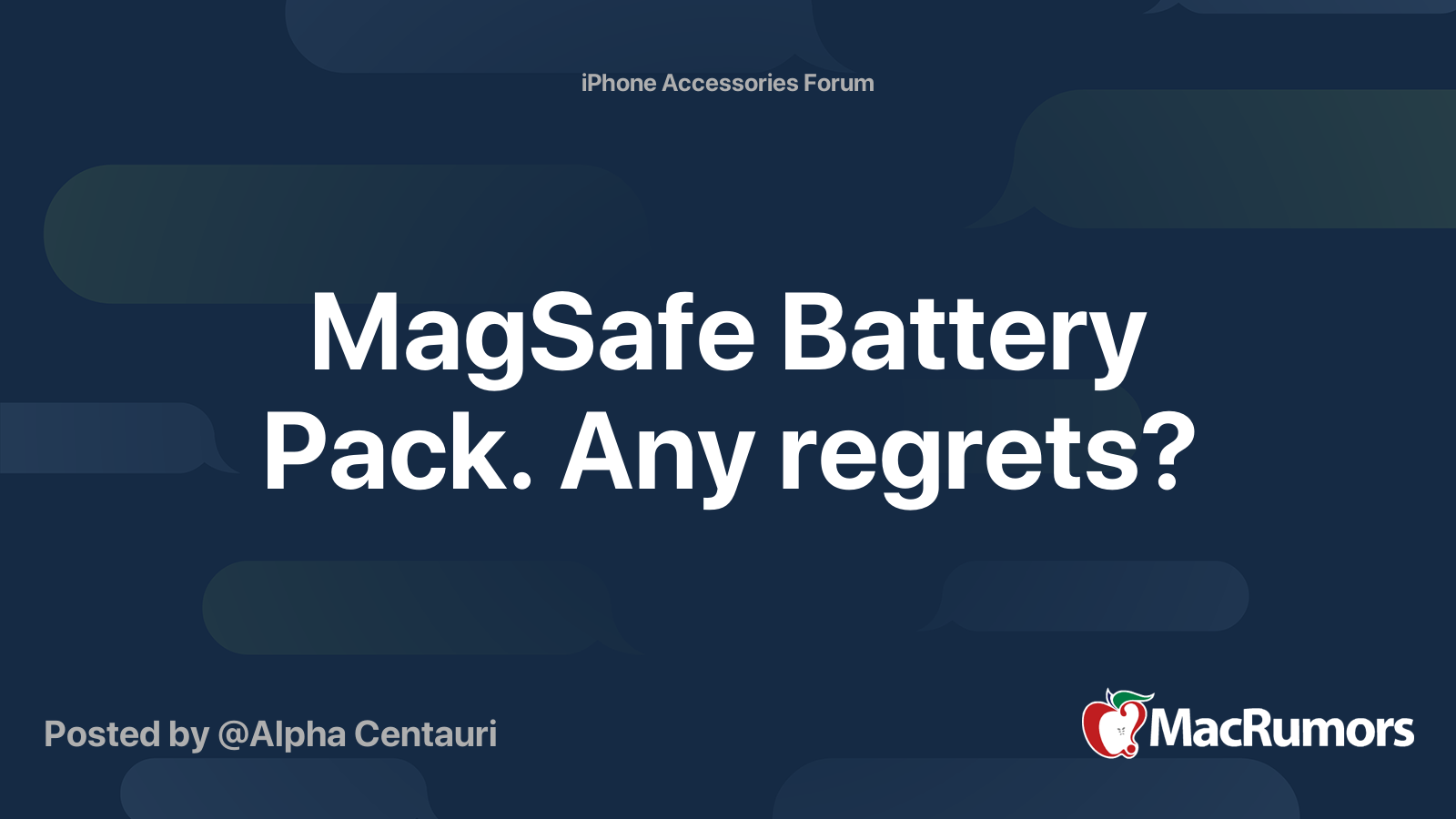 MagSafe Battery Pack. Any regrets? MacRumors Forums