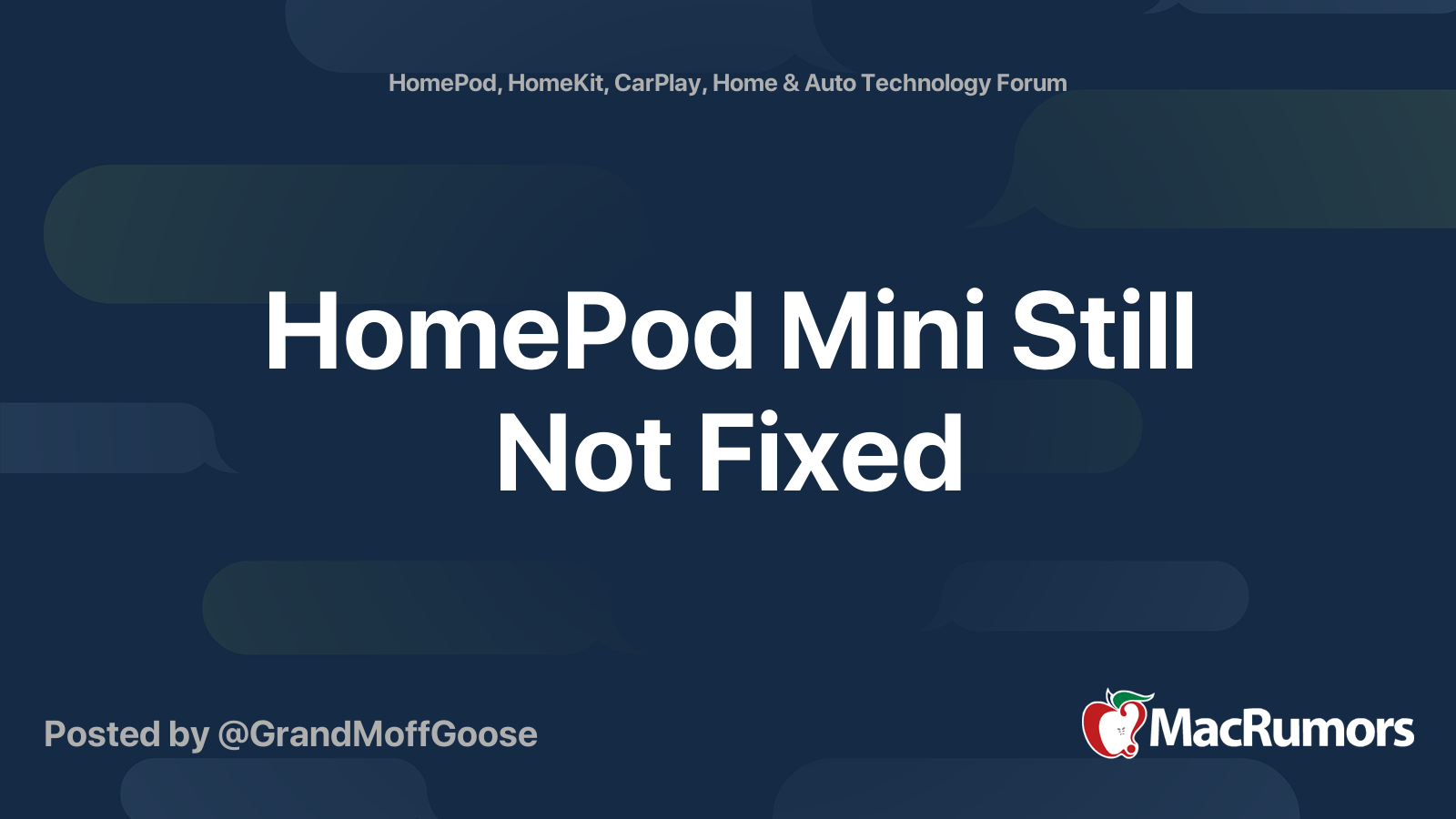 HomePod Mini Still Not Fixed MacRumors Forums