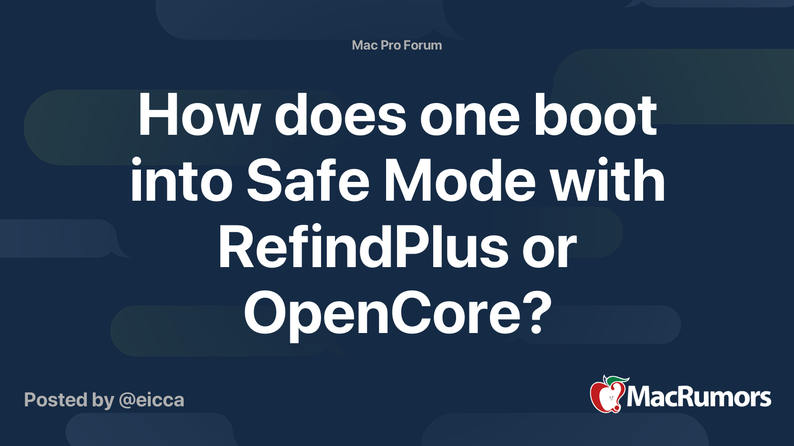 How does one boot into Safe Mode with RefindPlus or OpenCore