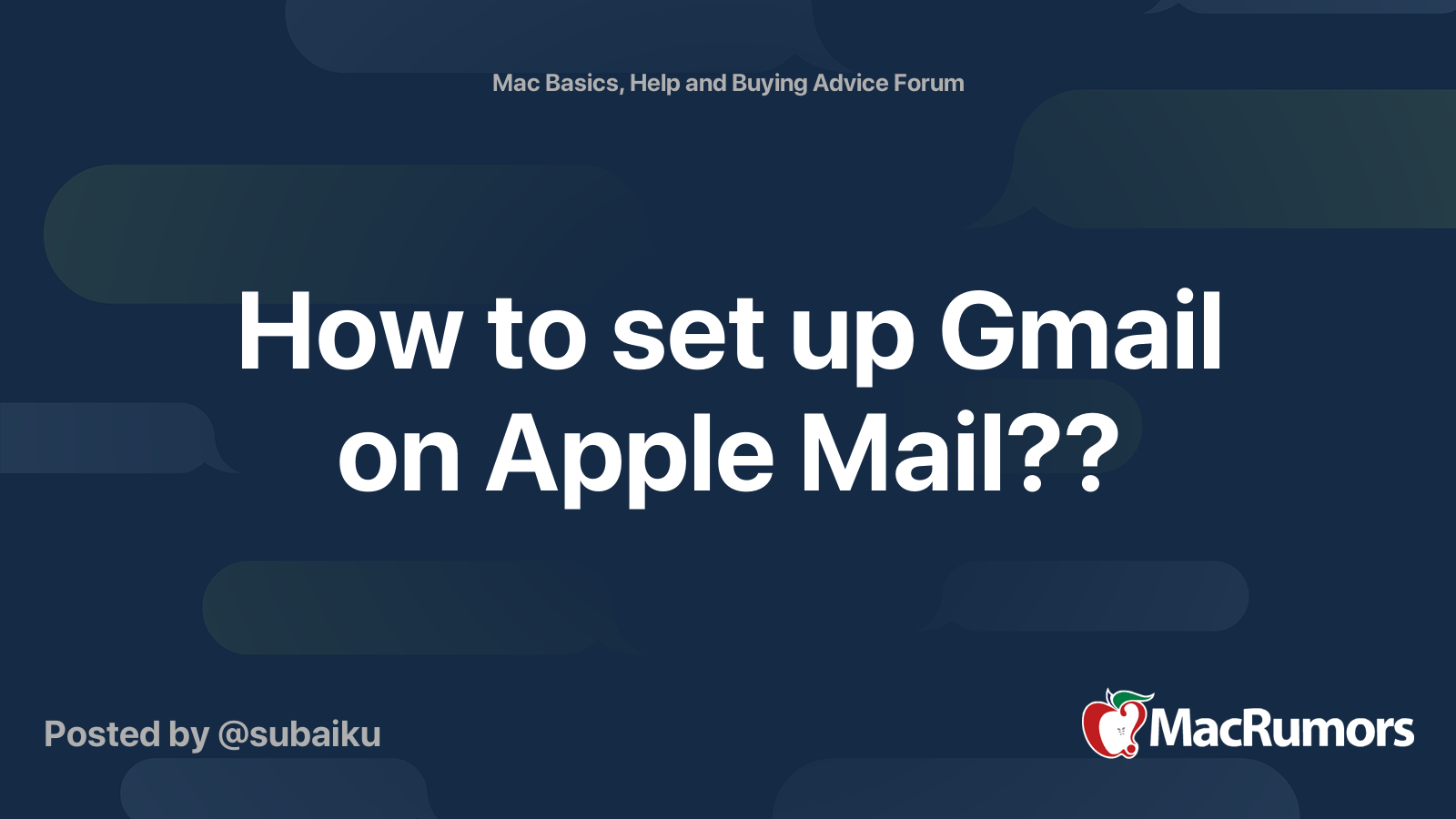 How to set up gmail on apple mail macrumors forums