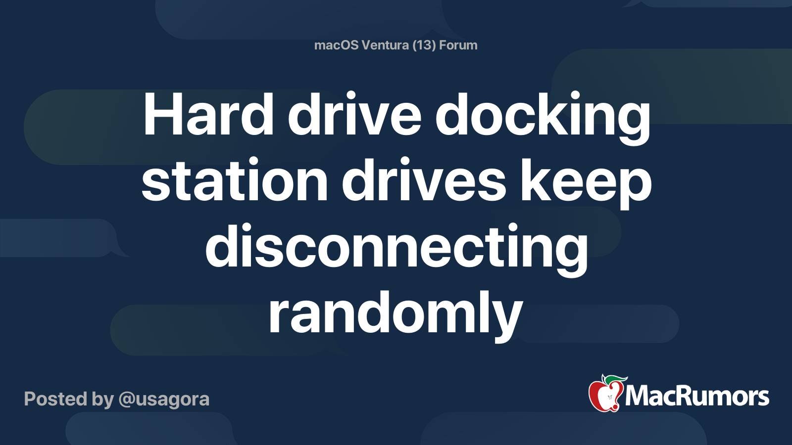 Hard drive docking station drives keep disconnecting randomly