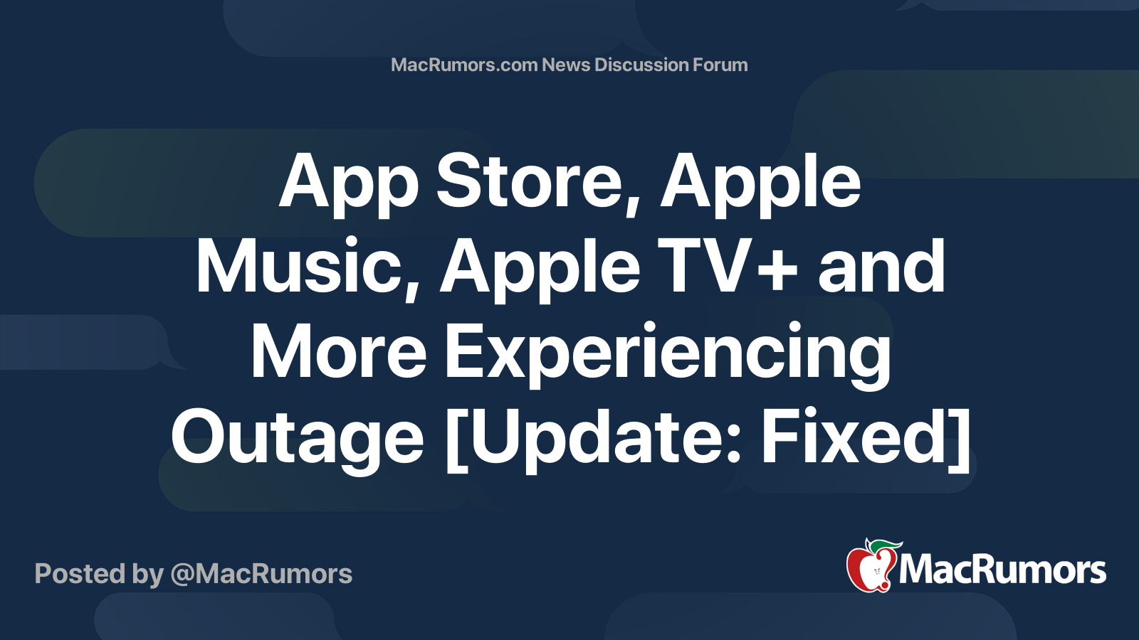 App Store, Apple Music, Apple TV+ and More Experiencing Outage [Update ...