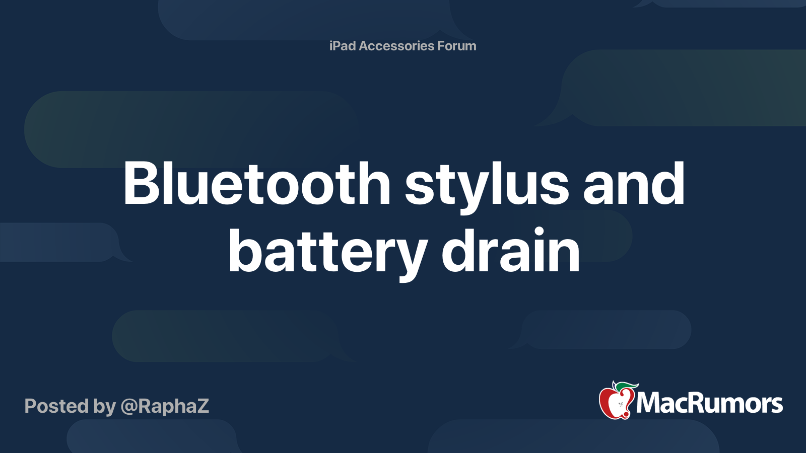 Bluetooth stylus and battery drain MacRumors Forums