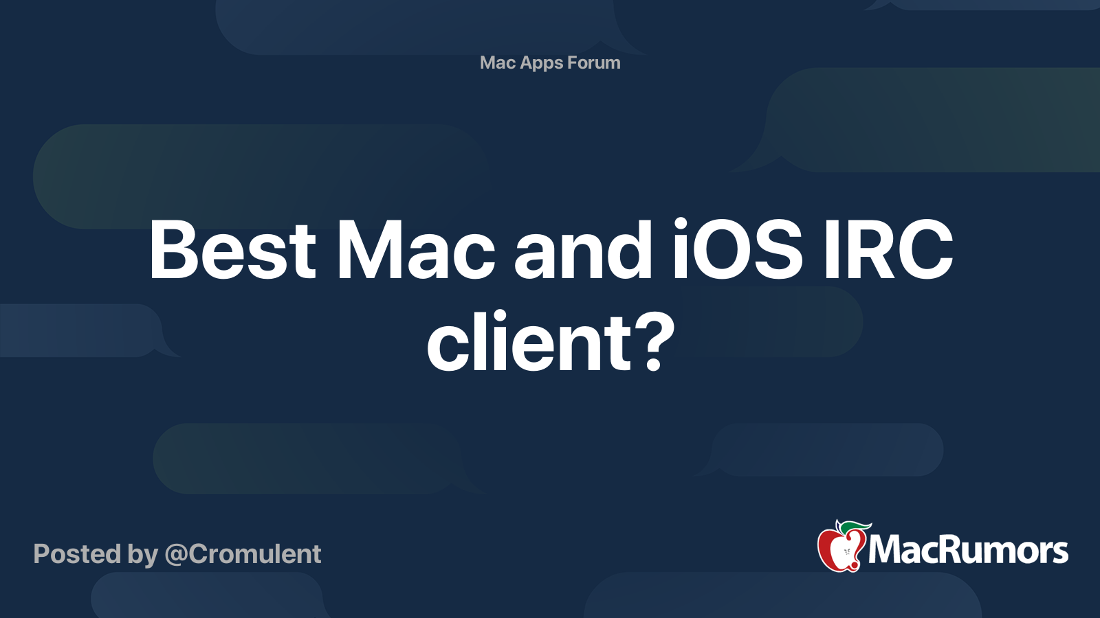 Best Mac and iOS IRC client? | MacRumors Forums