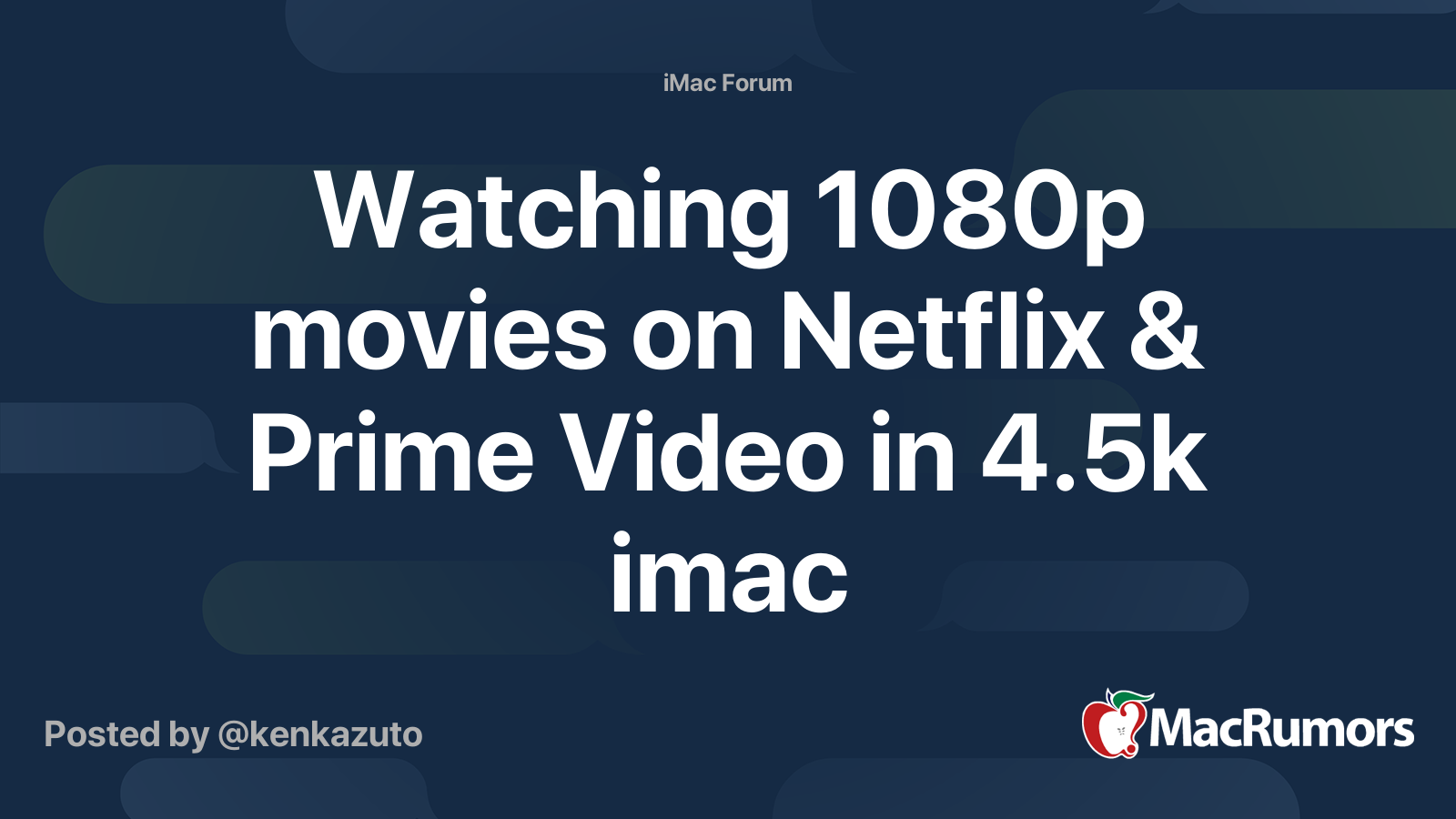 Watching 1080p movies on Netflix & Prime Video in 4.5k imac MacRumors