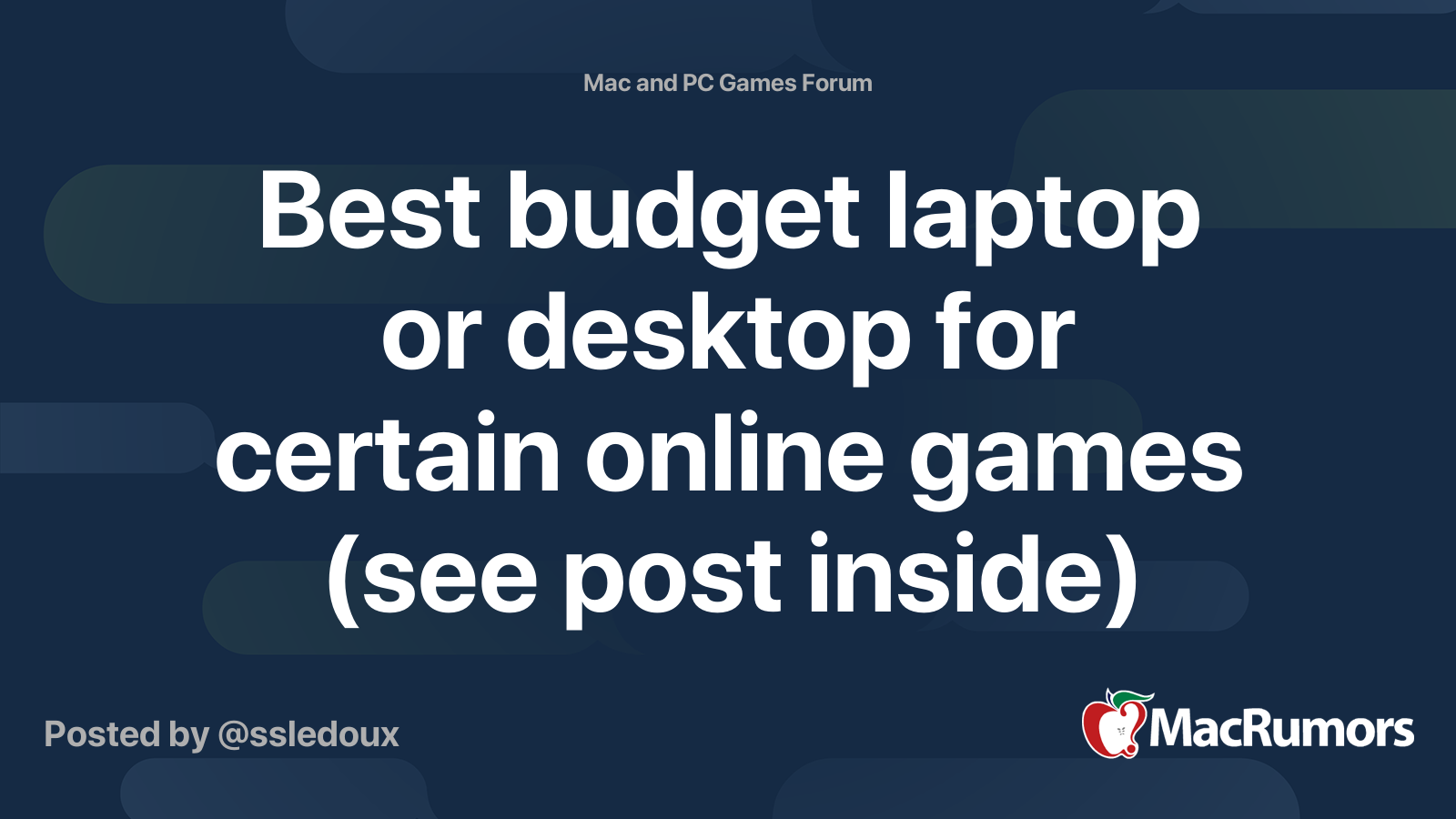 Best budget laptop or desktop for certain online games (see post inside