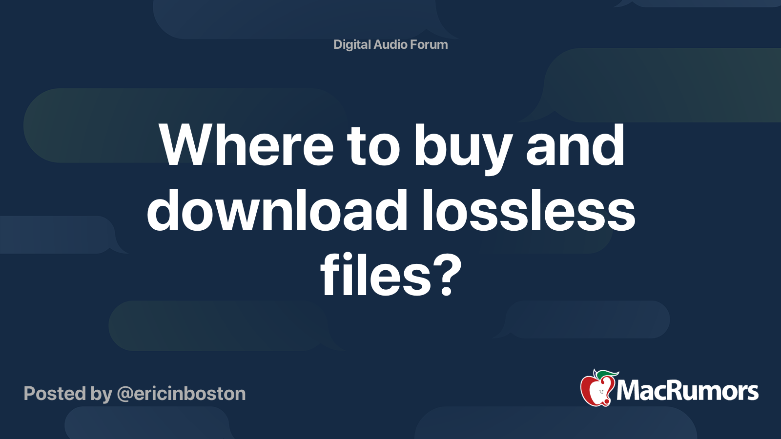 Where to buy and download lossless files? | MacRumors Forums