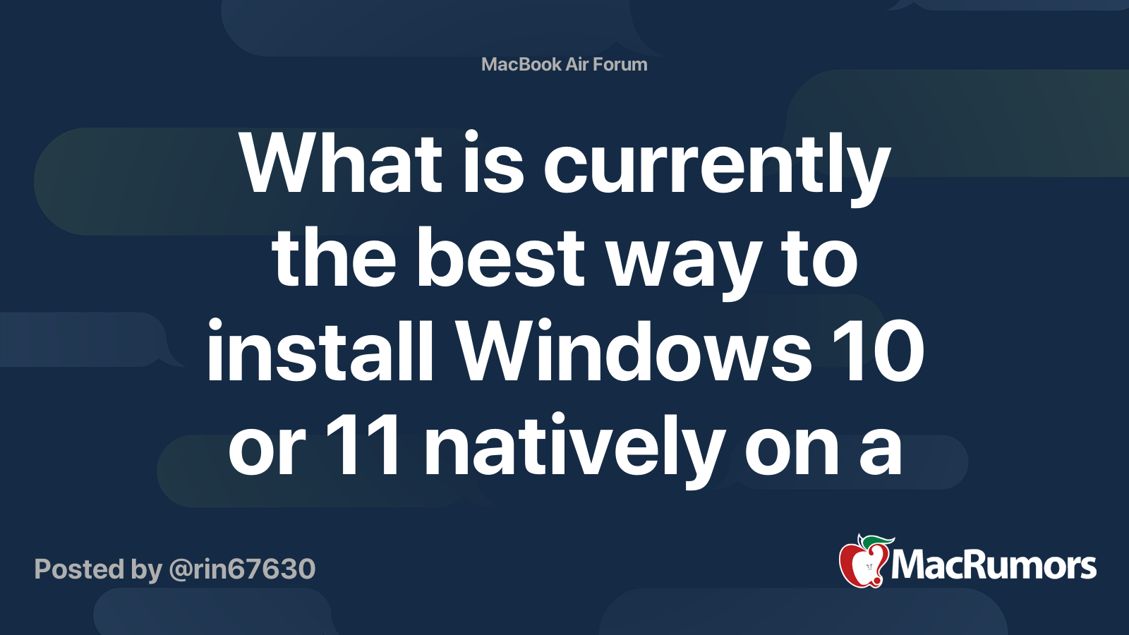 What is currently the best way to install Windows 10 or 11 natively on