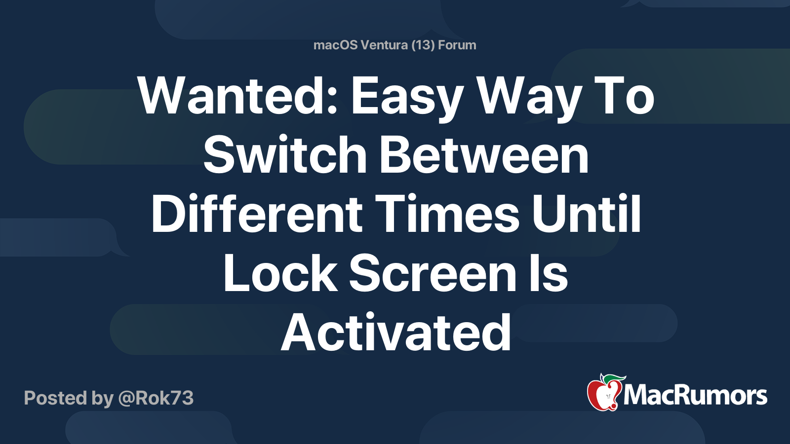 Wanted: Easy Way To Switch Between Different Times Until Lock Screen Is ...