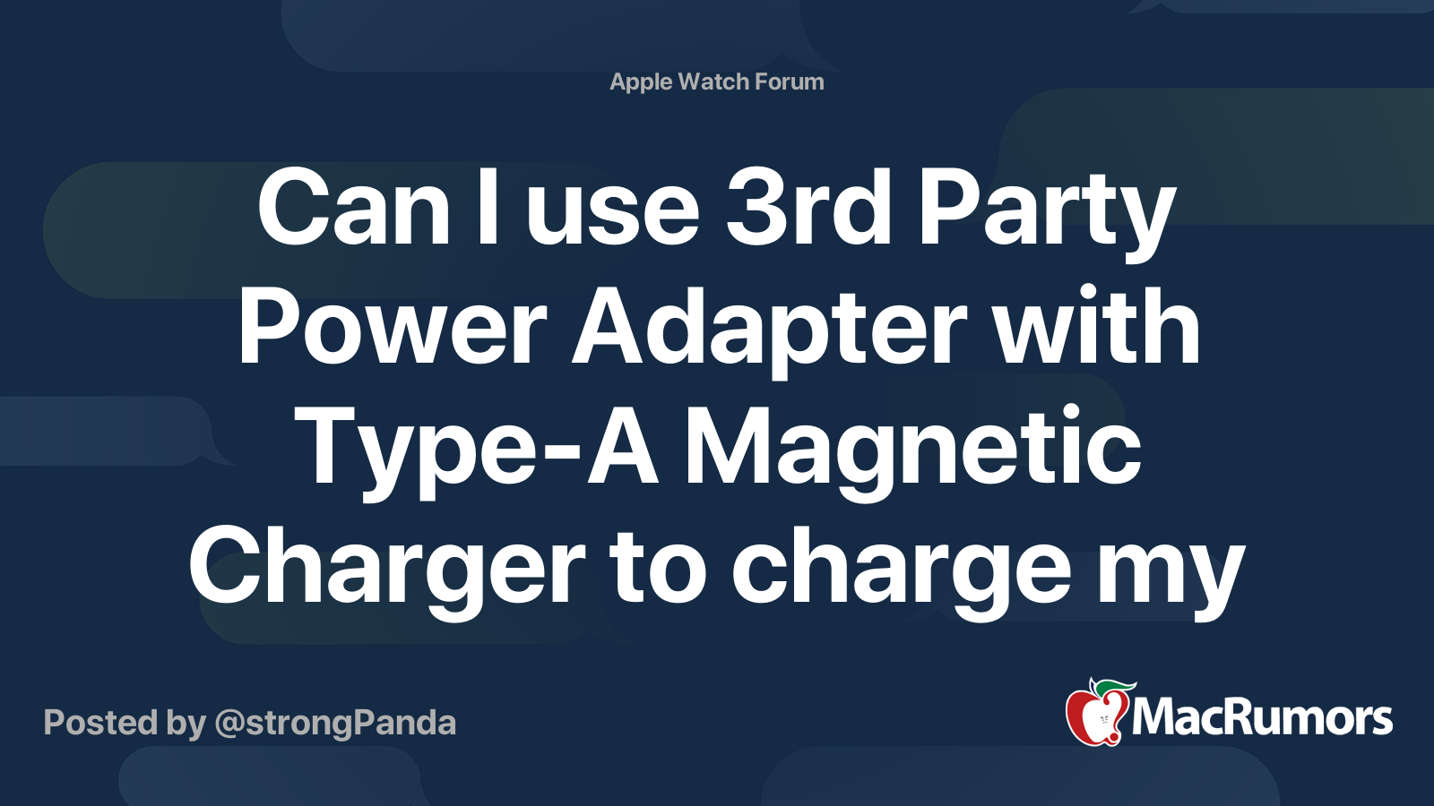 Can I Use 3rd Party Power Adapter With Type A Magnetic Charger To