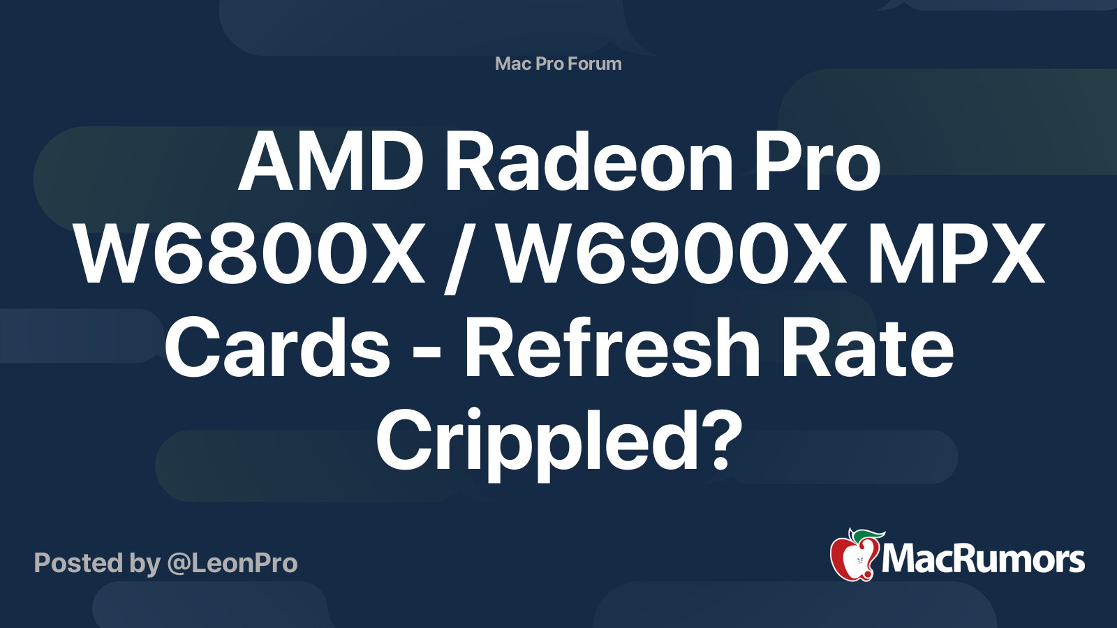 AMD Radeon Pro W6800X / W6900X MPX Cards - Refresh Rate Crippled ...