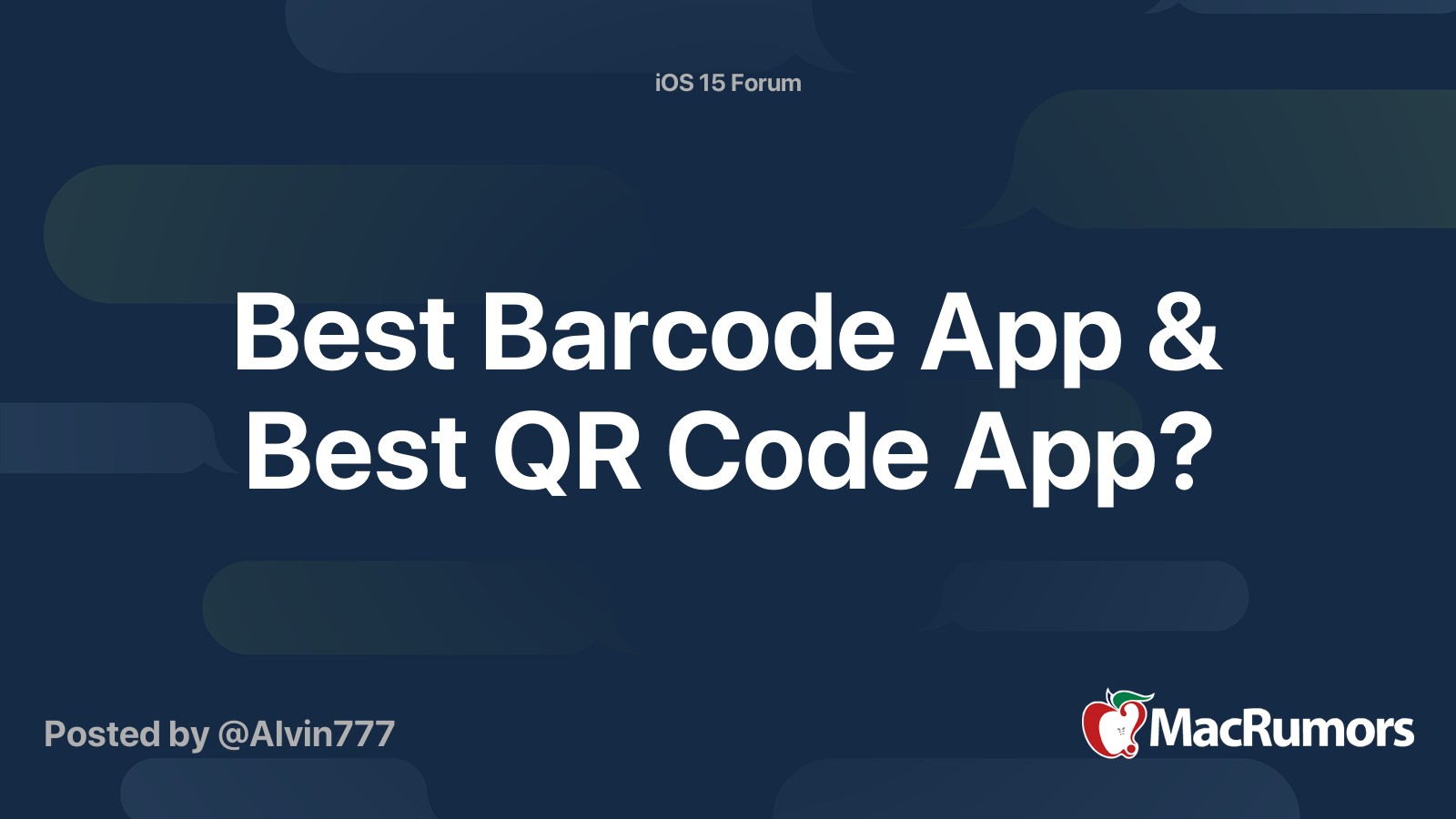 Best Barcode App & Best QR Code App? MacRumors Forums