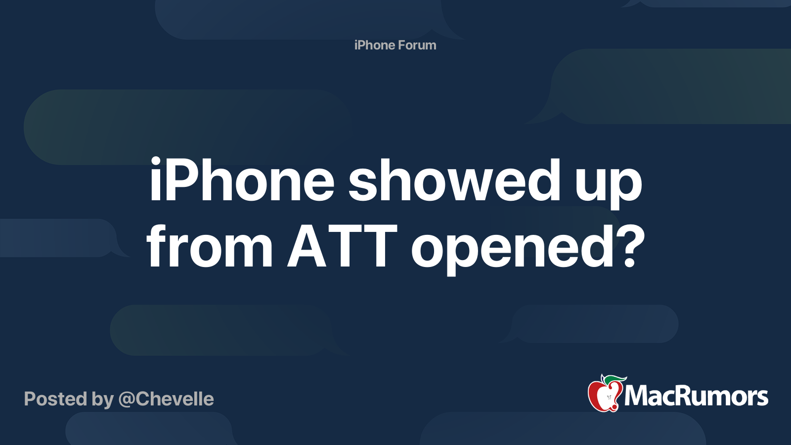 iPhone showed up from ATT opened? | MacRumors Forums