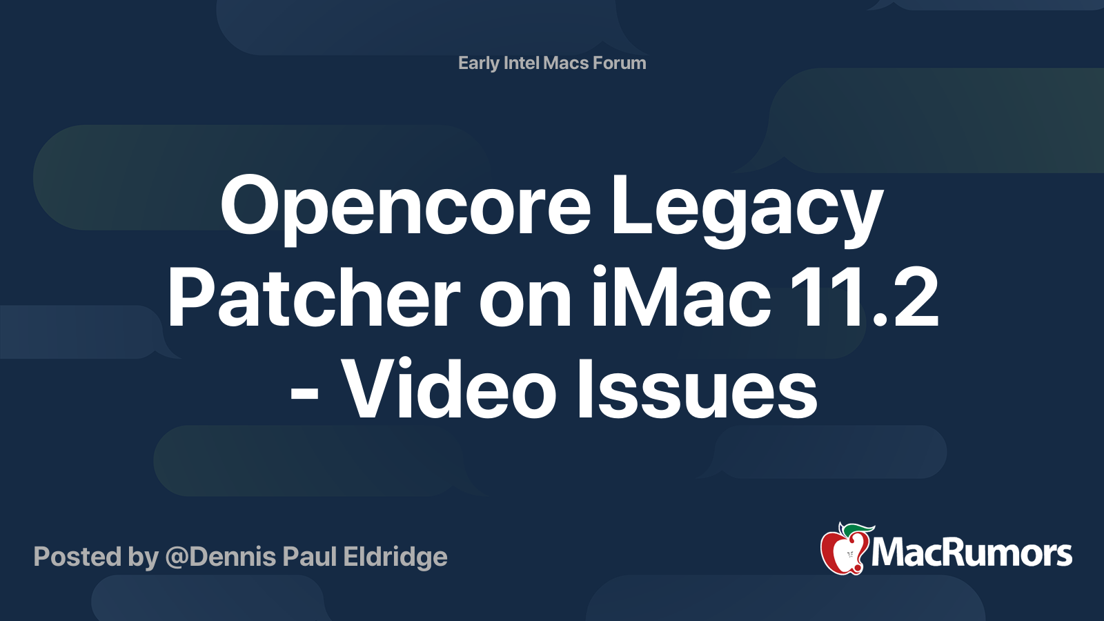 Opencore Legacy Patcher on iMac 11.2 - Video Issues | MacRumors Forums